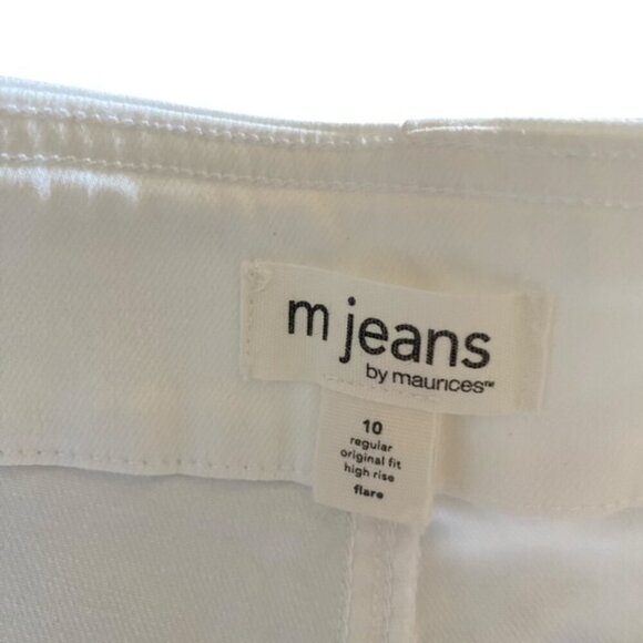 M Jeans by Maurices High Rise White Flare Jeans 10 - Picture 3 of 5